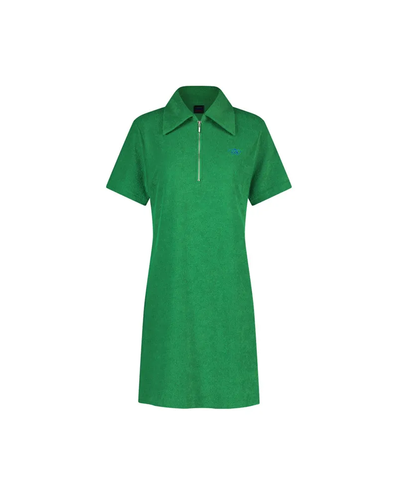 LE SONNET Terry Zip-Up Dress - Green