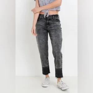 Letter to Juliet L.T.J NWT Modena Fold Release Hem Jean in Washed Black Size 25