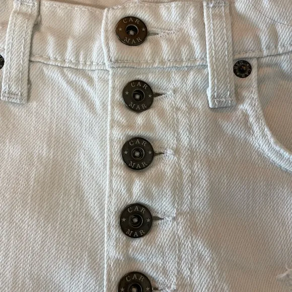 LF Carmar white denim shorts