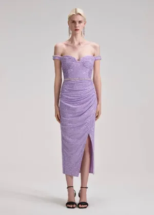 Lilac Sequin Midi Dress