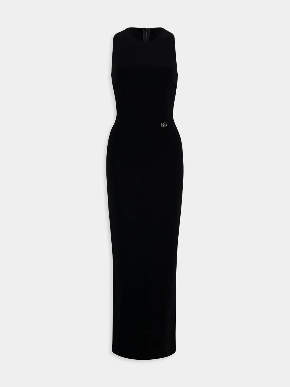 Logo-Plaque Sleeveless Midi Dress