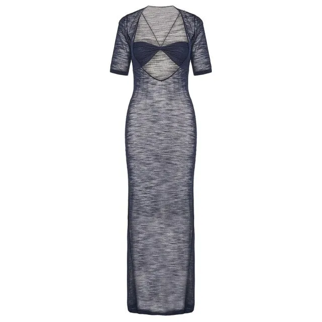 Long Dress Sexy See Through Maxi Gown