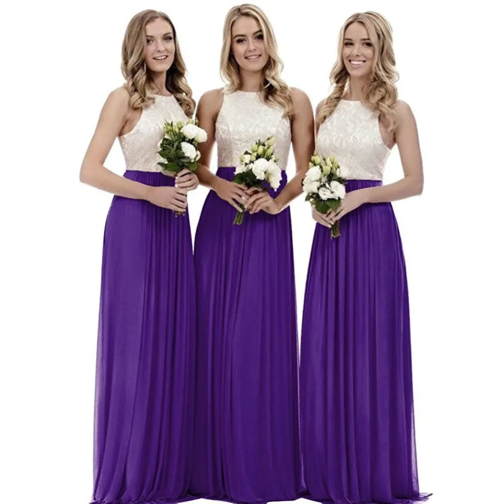 Long Lace Bridesmaid Dress Wedding Guest Dress Lace Gown A Line Prom For Women