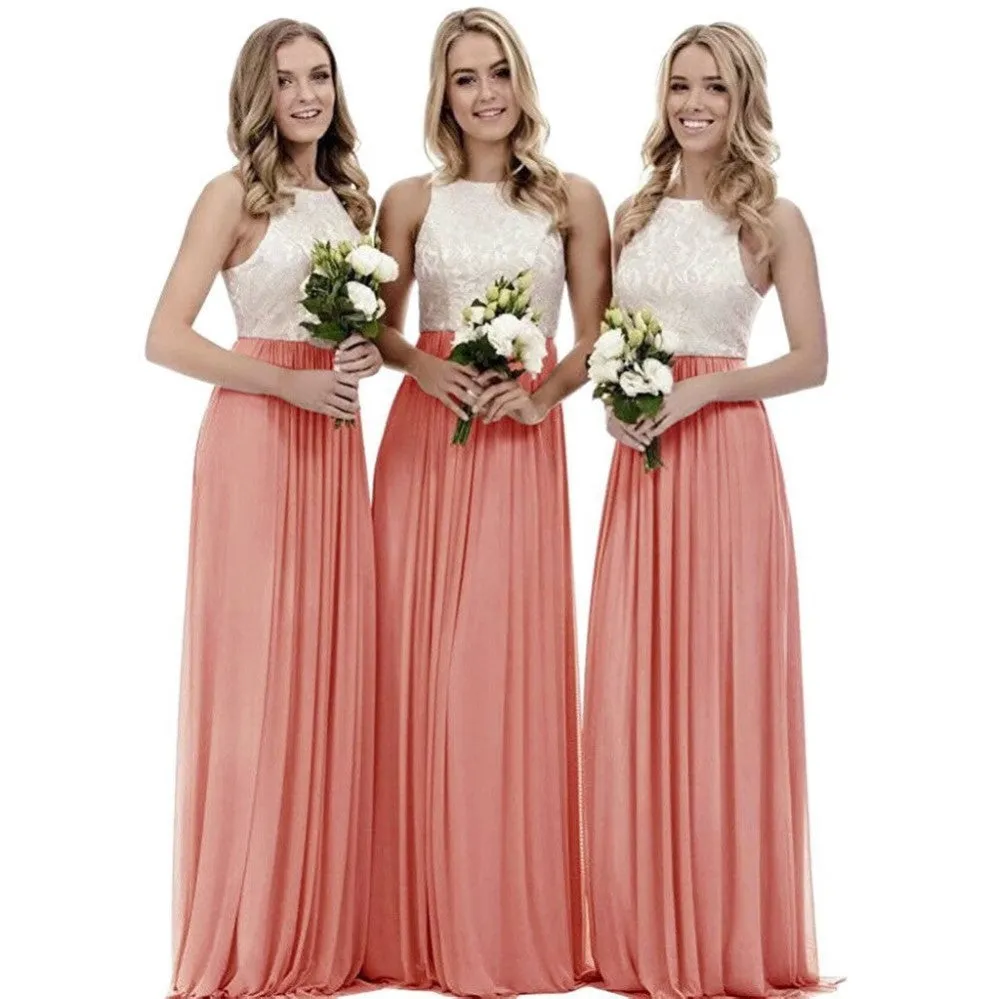 Long Lace Bridesmaid Dress Wedding Guest Dress Lace Gown A Line Prom For Women