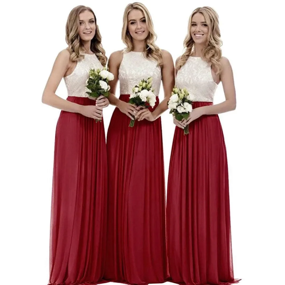Long Lace Bridesmaid Dress Wedding Guest Dress Lace Gown A Line Prom For Women
