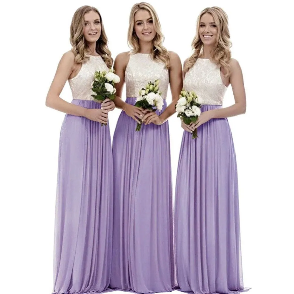 Long Lace Bridesmaid Dress Wedding Guest Dress Lace Gown A Line Prom For Women