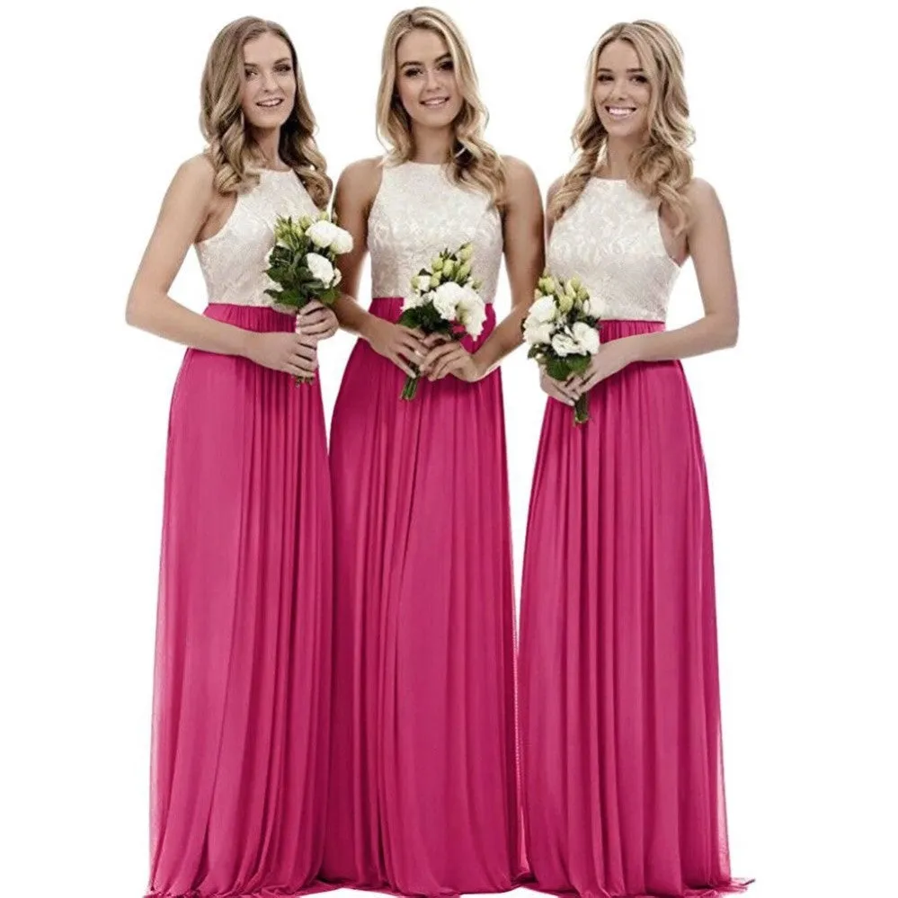 Long Lace Bridesmaid Dress Wedding Guest Dress Lace Gown A Line Prom For Women