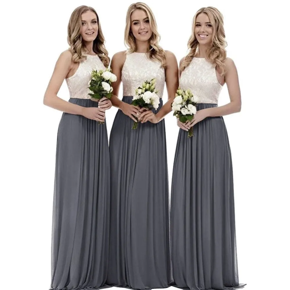 Long Lace Bridesmaid Dress Wedding Guest Dress Lace Gown A Line Prom For Women