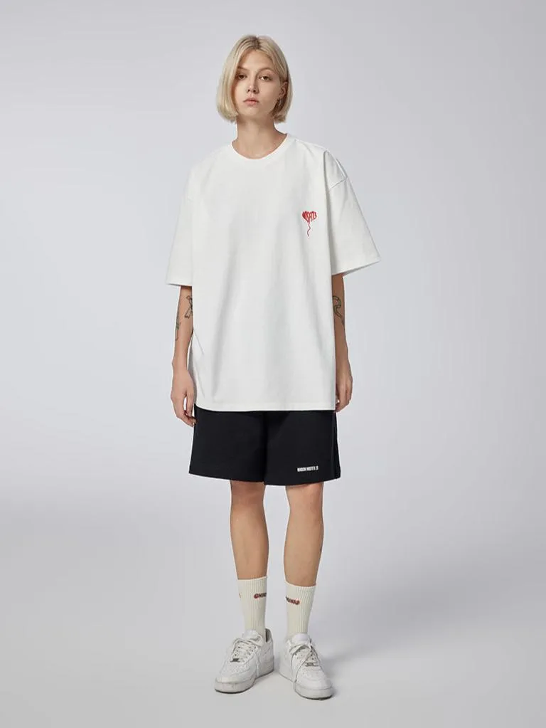 Love Balloon – Heavyweight Oversized Unisex Tee – White / Black