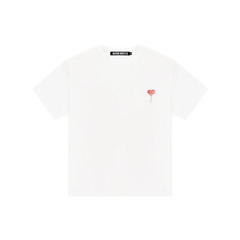 Love Balloon – Heavyweight Oversized Unisex Tee – White / Black