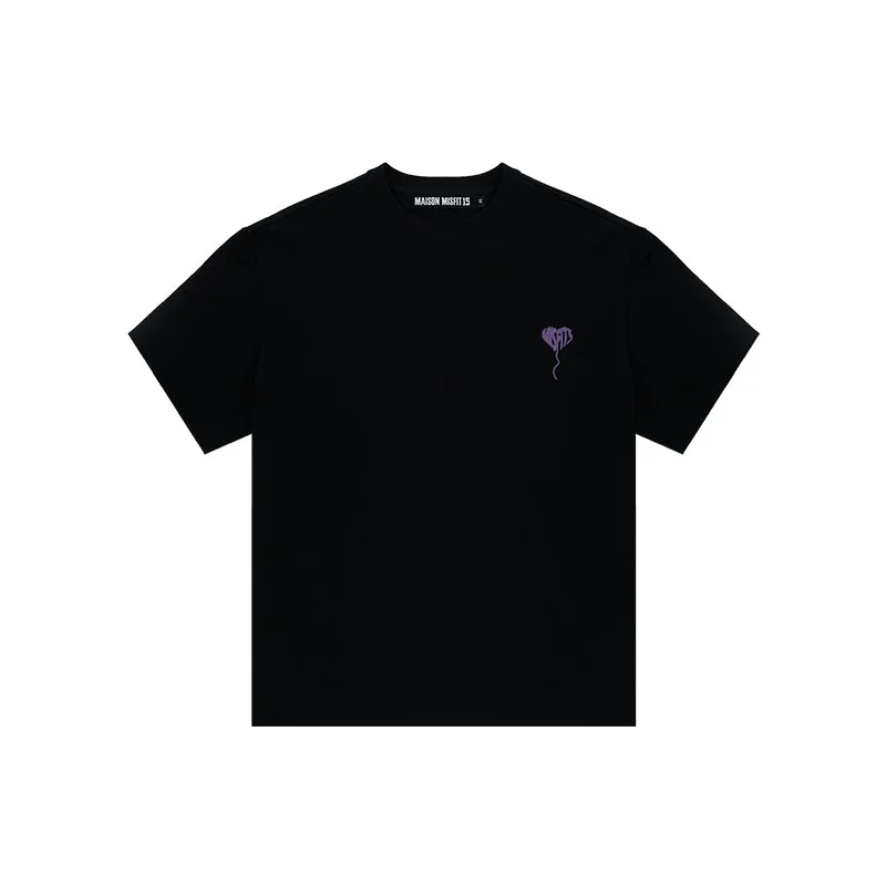 Love Balloon – Heavyweight Oversized Unisex Tee – White / Black