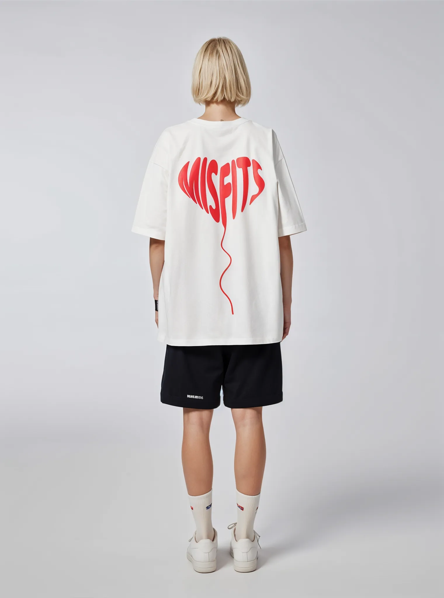 Love Balloon – Heavyweight Oversized Unisex Tee – White / Black