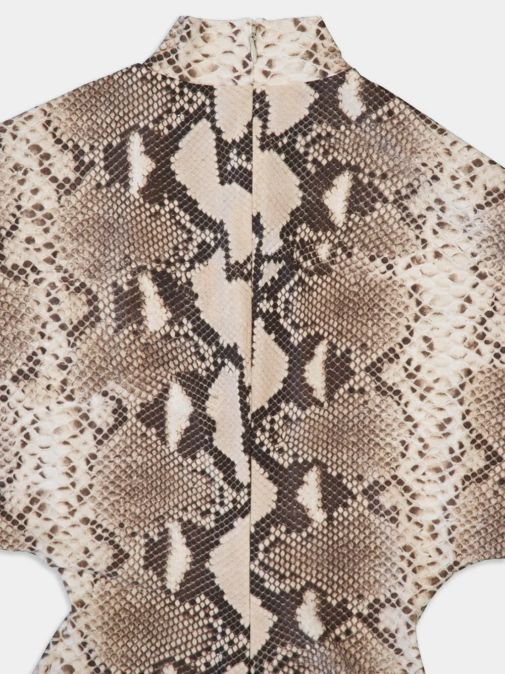 L/S Phyton Print Midi Dress
