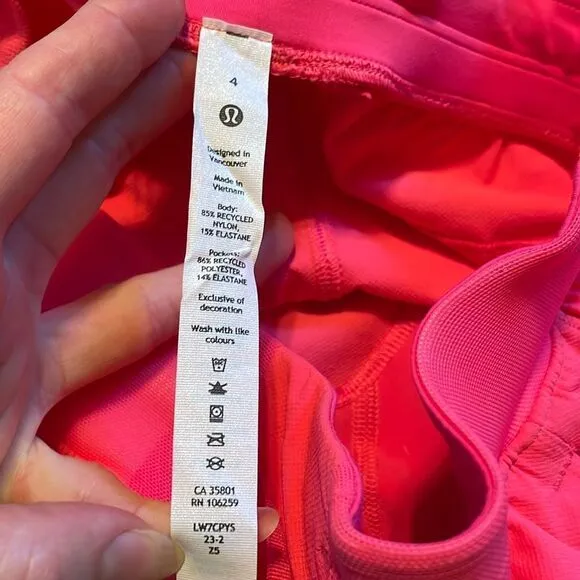 Lululemon License To Train High Rise Shorts Pink 4