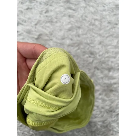 Lululemon Run Off Route High Rise Short 4&quot; Lemon Vibe Sz 4