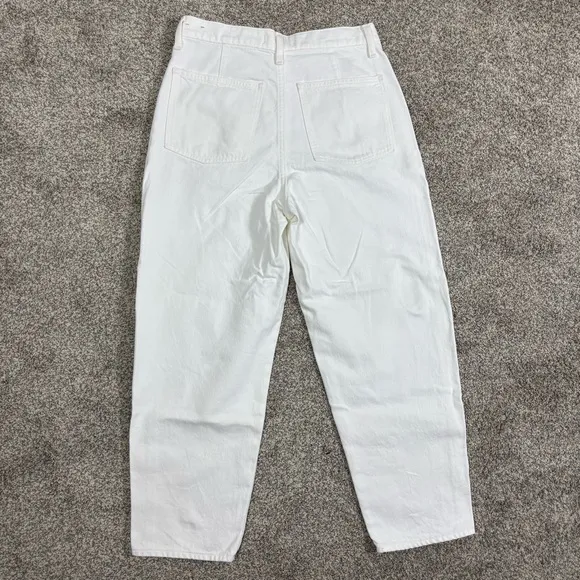 Madewell Balloon White Denim Button Fly Jeans Size 28