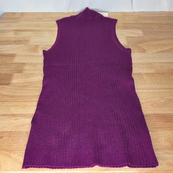 Madewell Rib Mockneck Sweater Tank Top Purple Size S, Size M