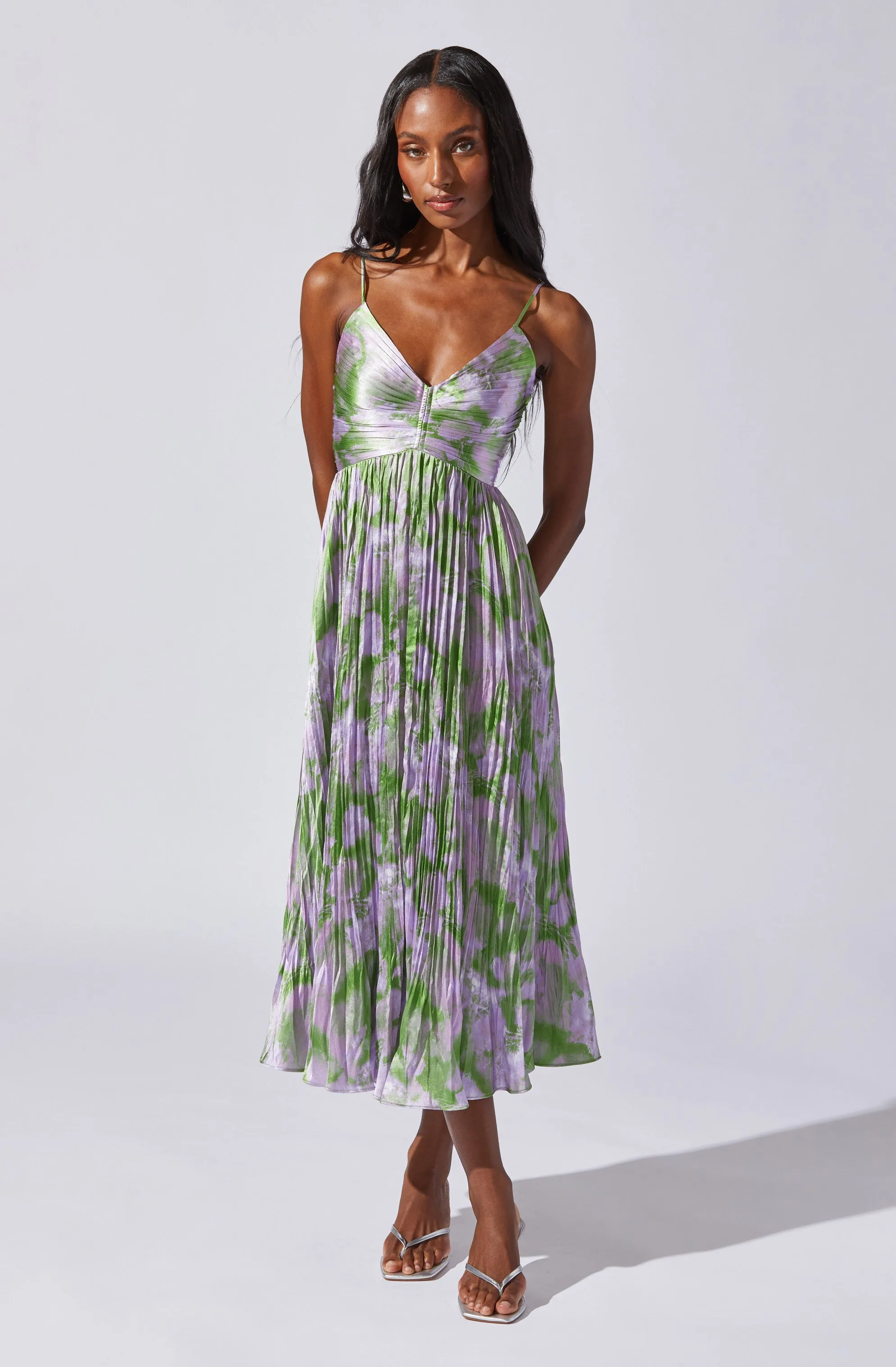Maeve Pleated Midi Dress