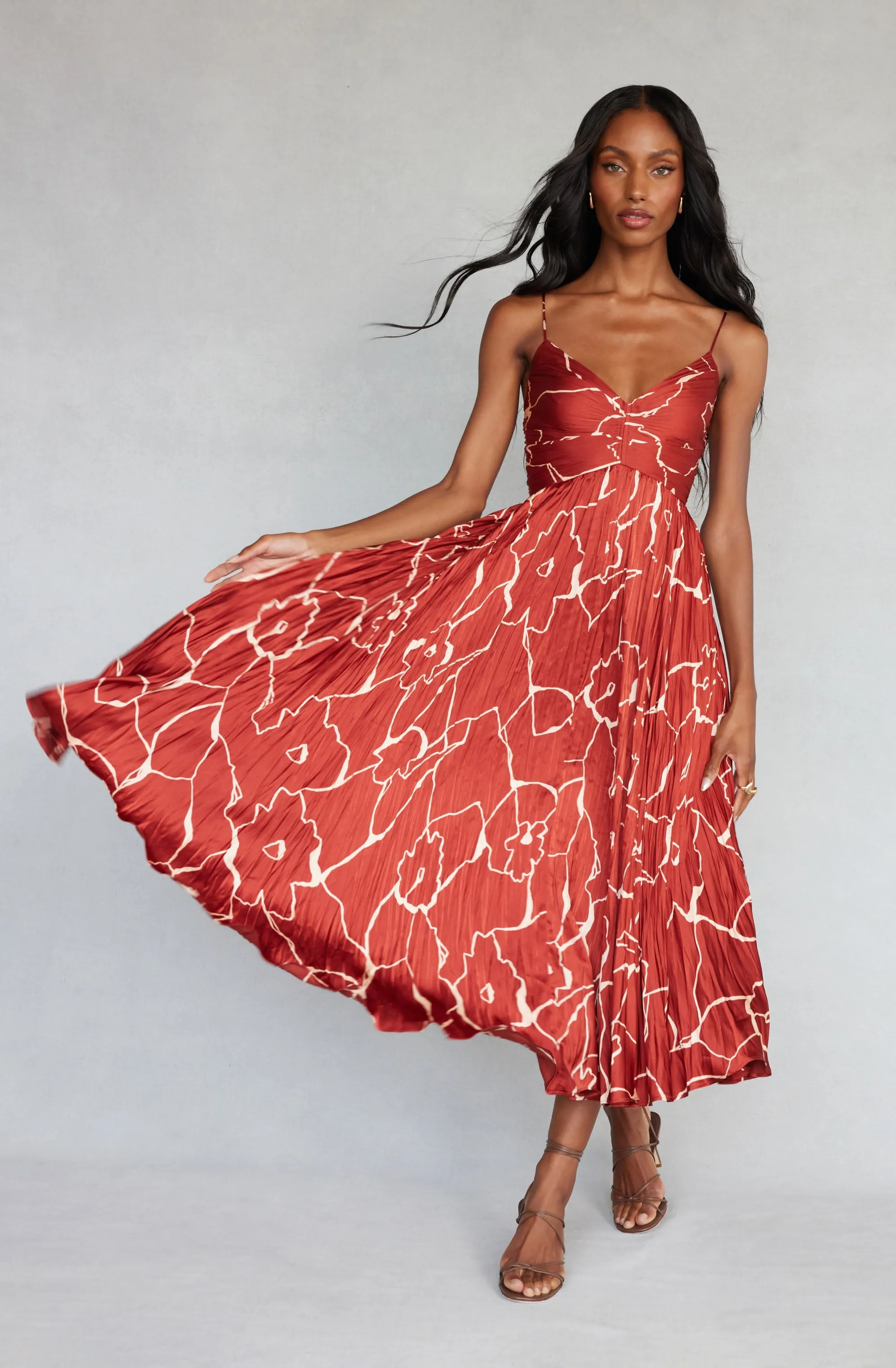 Maeve Pleated Midi Dress