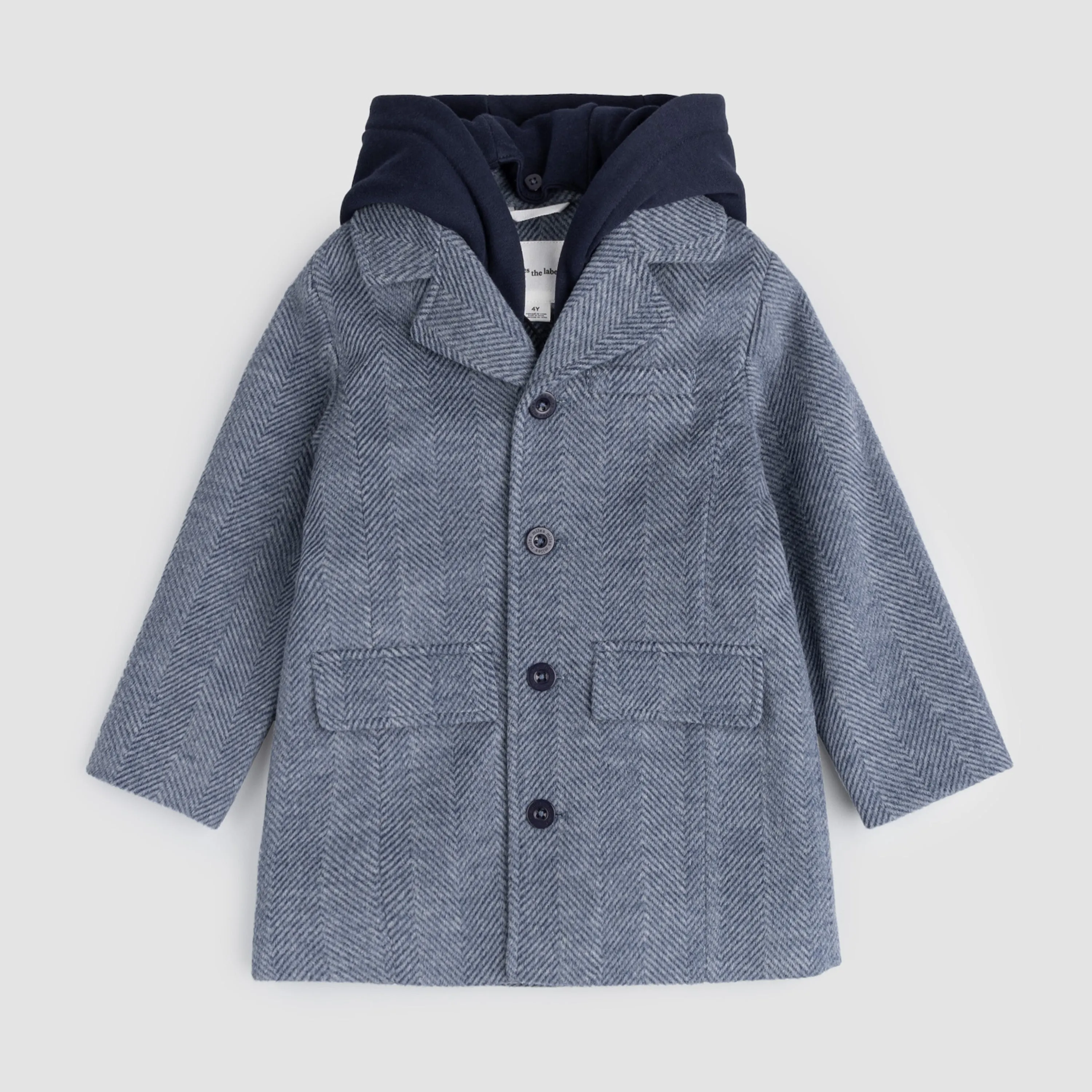 Manteau à capuche bleu marine