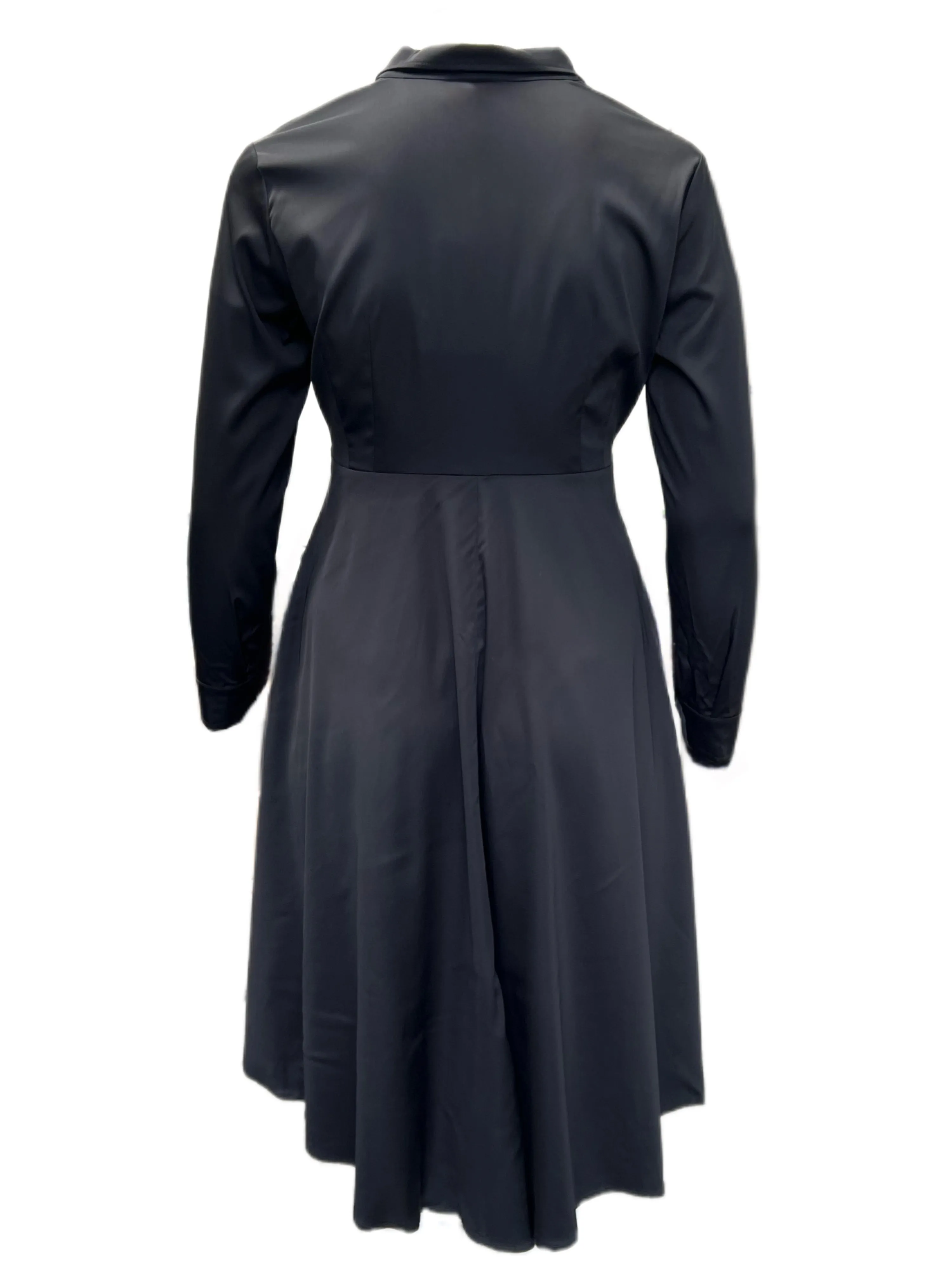 Marina Rinaldi Women's Nero Decaedro Button Down Shirt Dress Size 12W/21