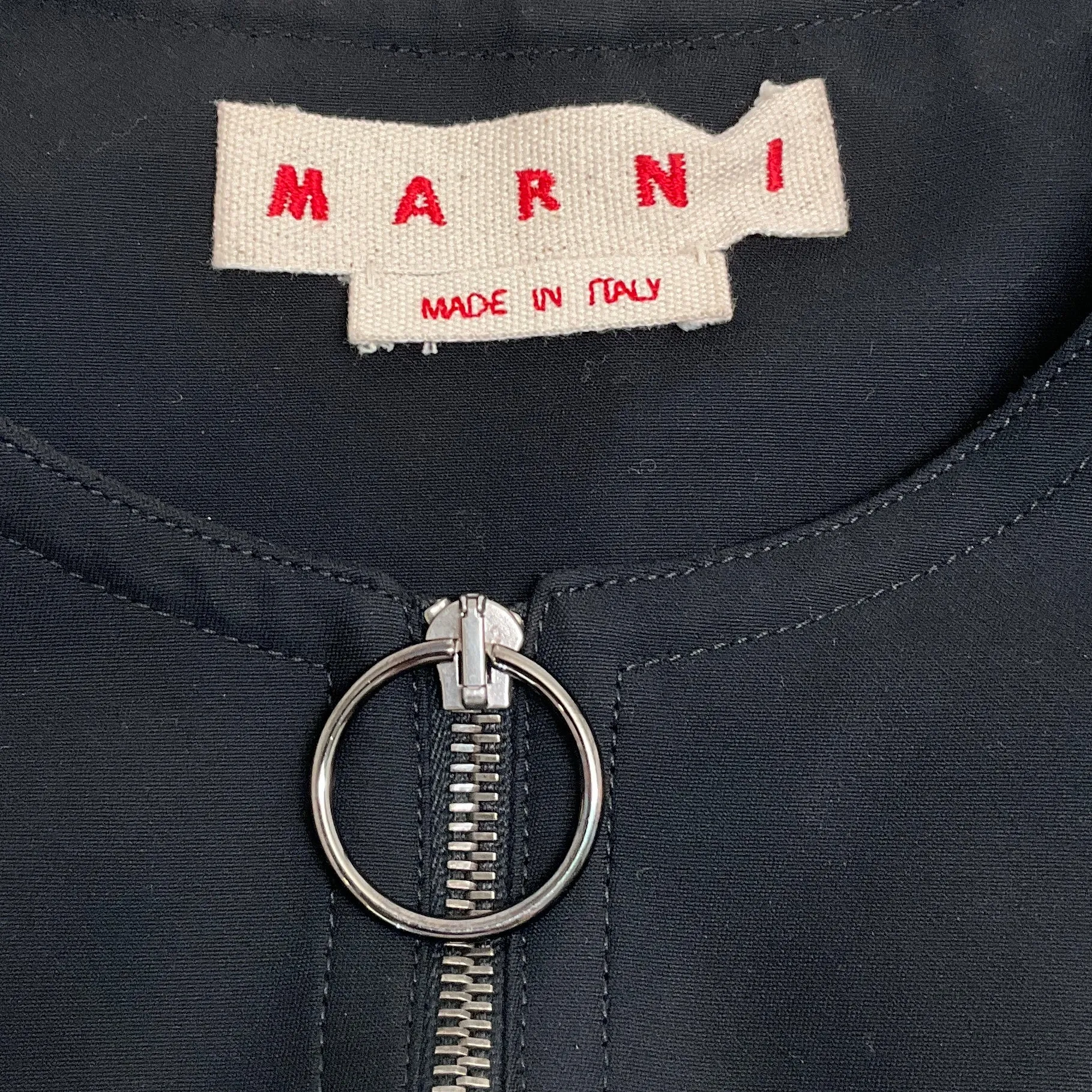 Marni Black Sleeveless Zip Front Dress