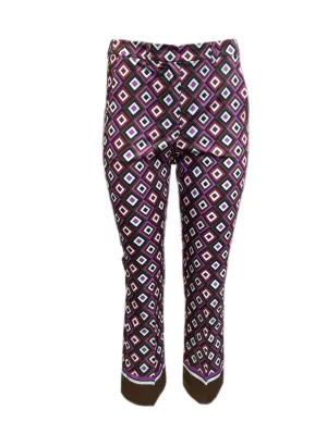 Max Mara Women's Hazelnut Alberta Printed Skinny Pants Size 2 NWT