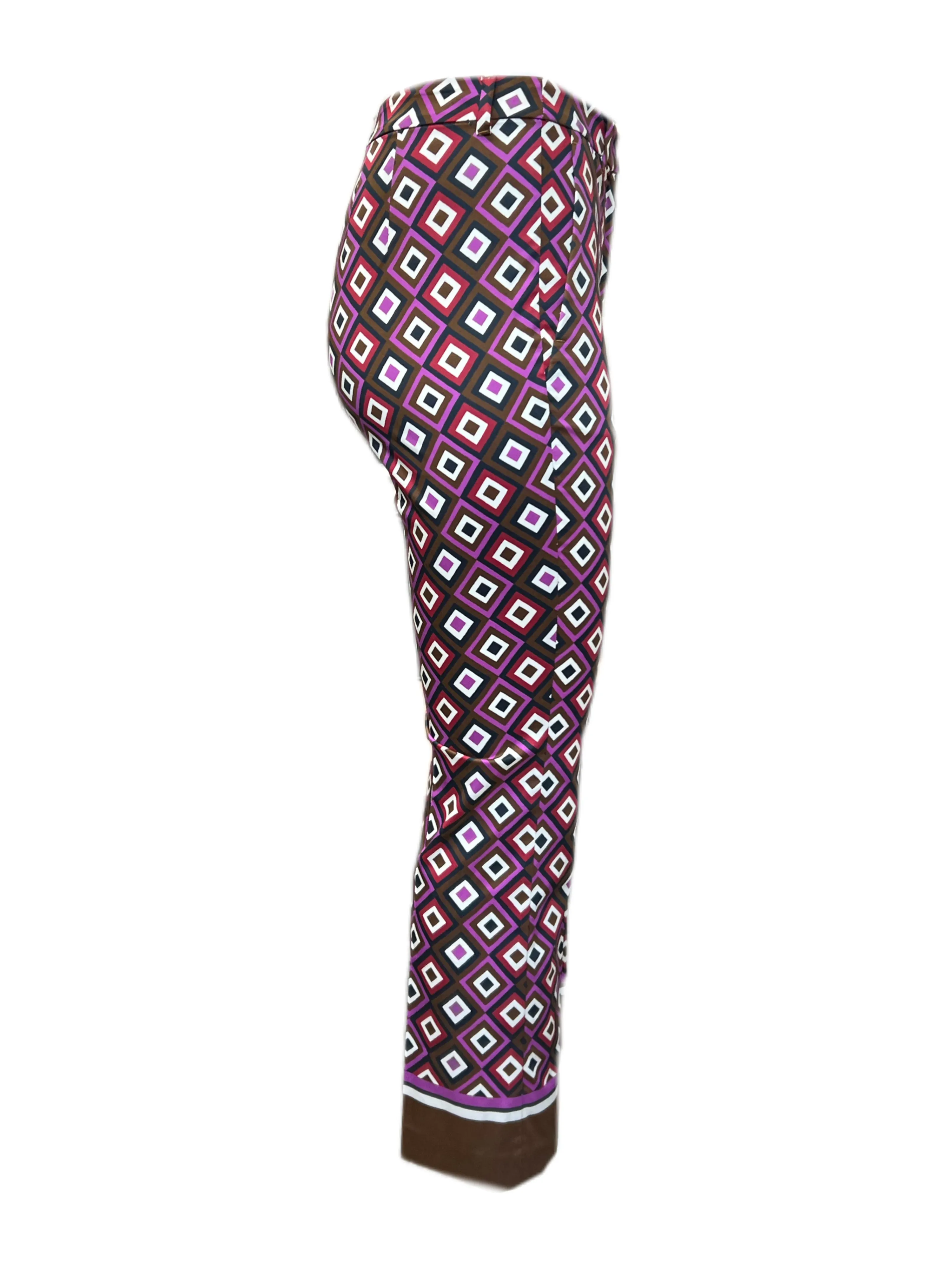 Max Mara Women's Hazelnut Alberta Printed Skinny Pants Size 2 NWT