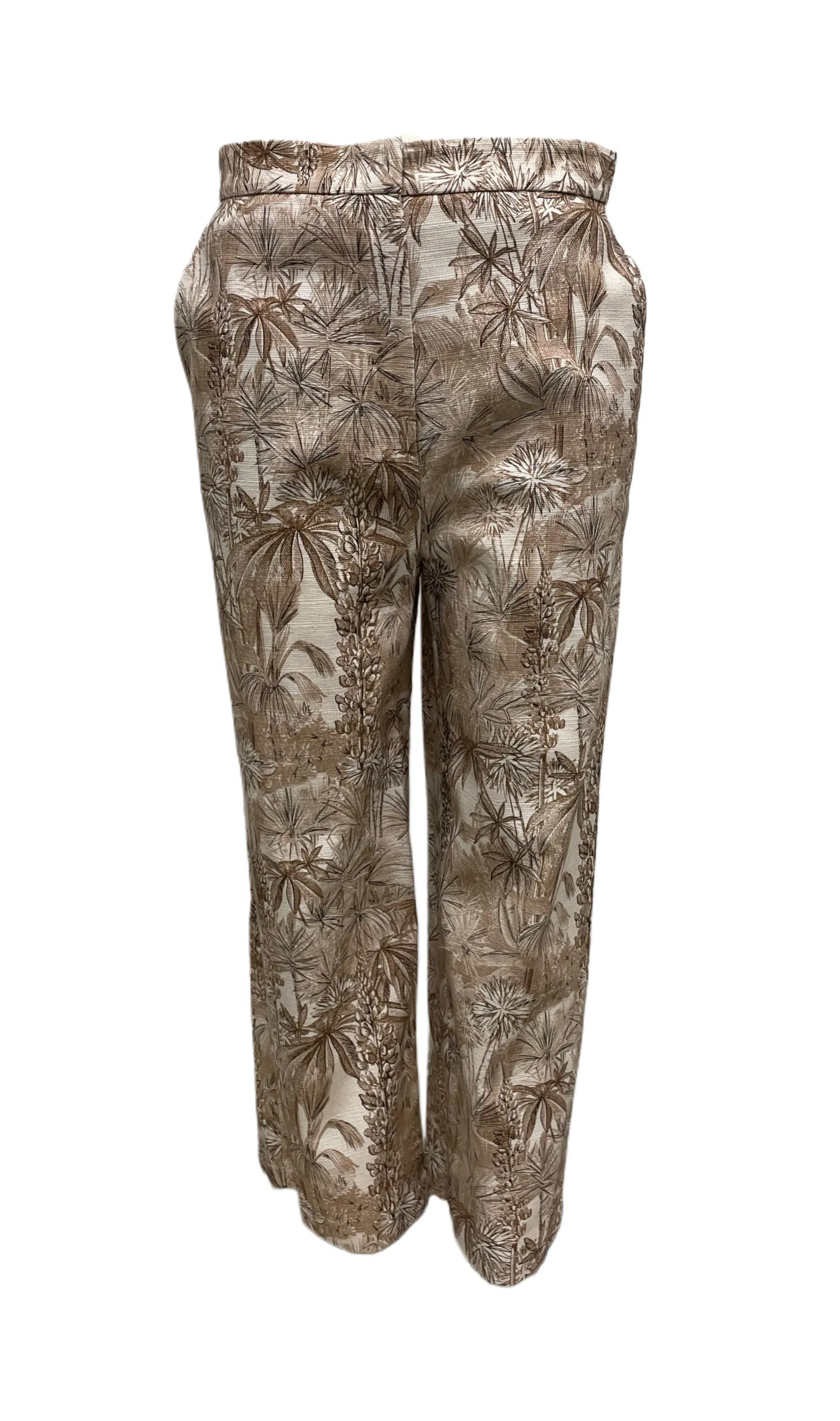 Max Mara Women's Pink Calerno Floral Pattern Straight Pants NWT