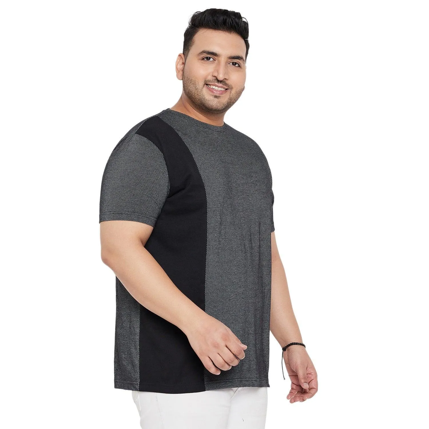 Men Plus Size Osip Textured Round Neck Tshirt