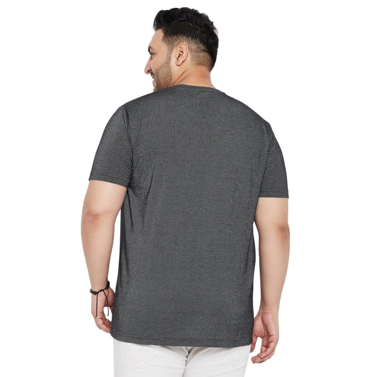 Men Plus Size Osip Textured Round Neck Tshirt