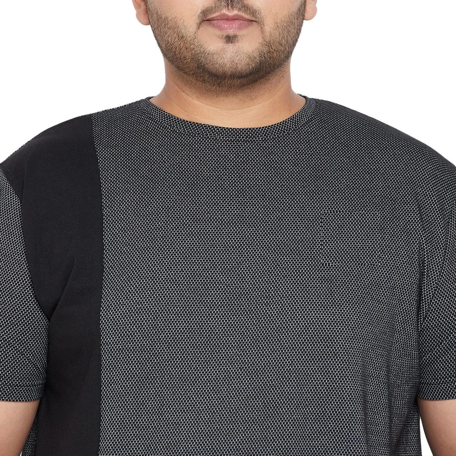 Men Plus Size Osip Textured Round Neck Tshirt