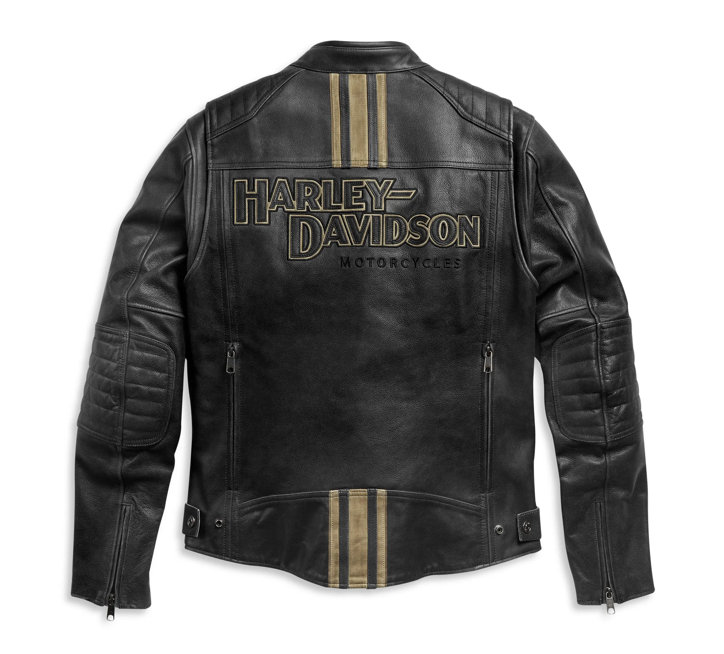 Men's H-D Triple Vent Passing Link II Leather Jacket - Black