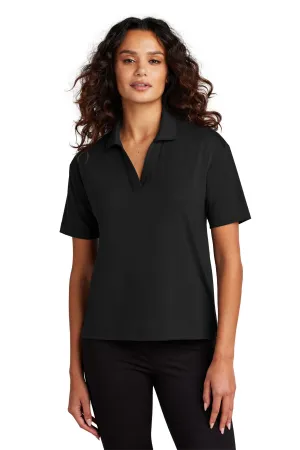 Mercer Mettle Women's Stretch Jersey Polo MM1015 Deep Black