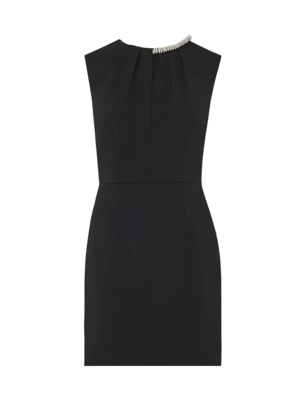 Milly Nyra Crepe Crystal Embellished Dress in Black