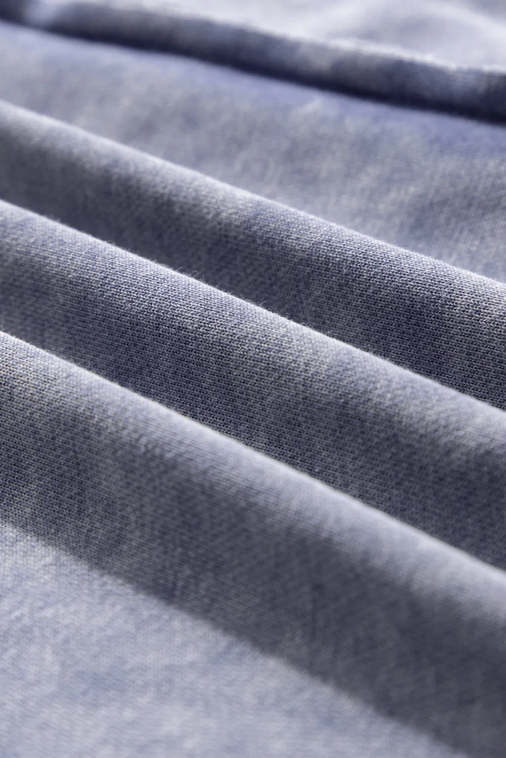 Mineral Blue Solid Waffle Knit Patchwork Raglan Sleeve Sweatshirt
