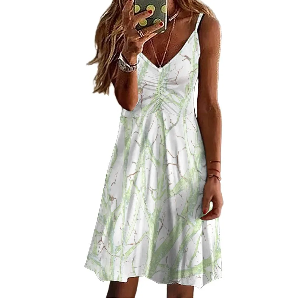 Mint Coral Meadow Women's Beach Travel Dress