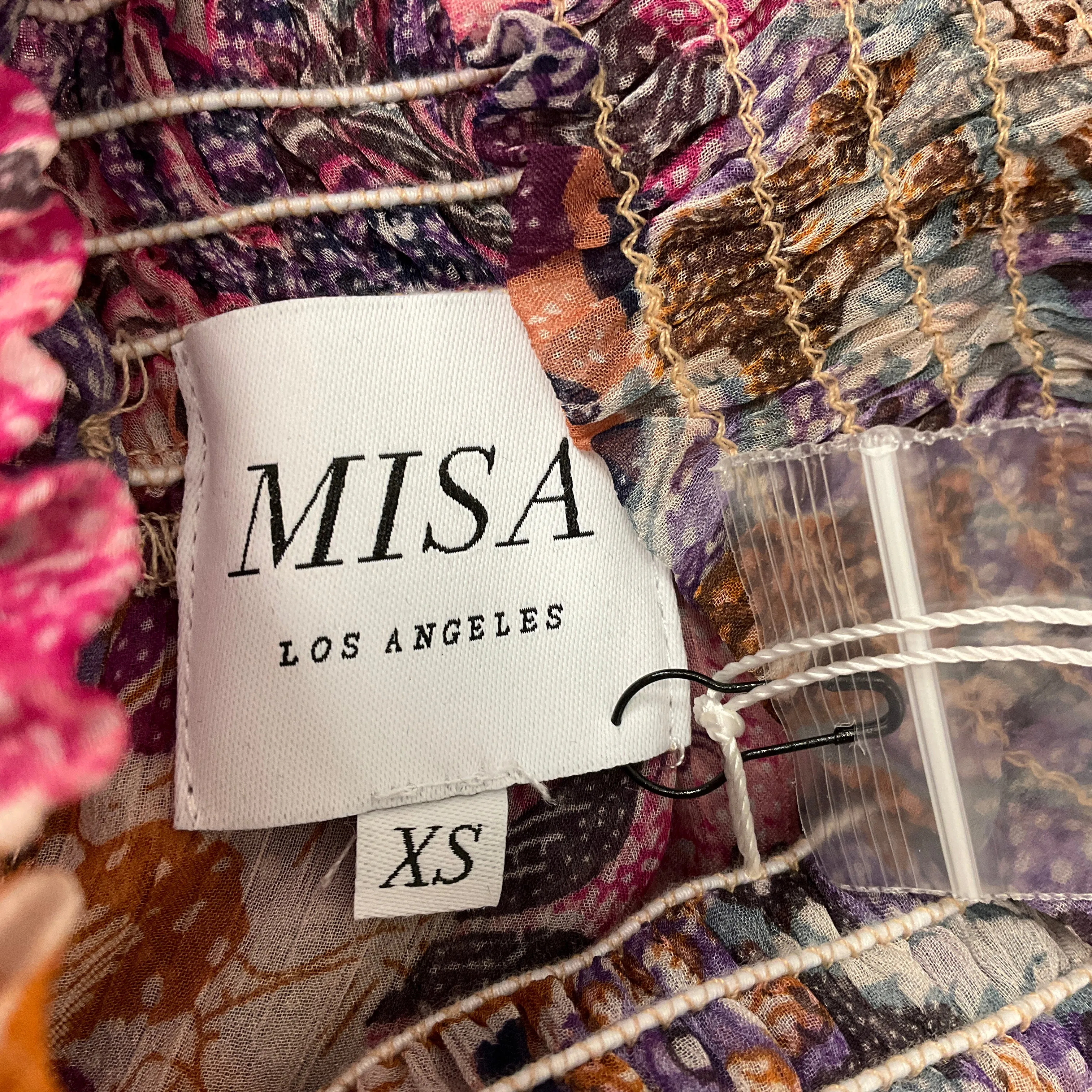 Misa Pink Multi Printed Chiffon Mini Dress