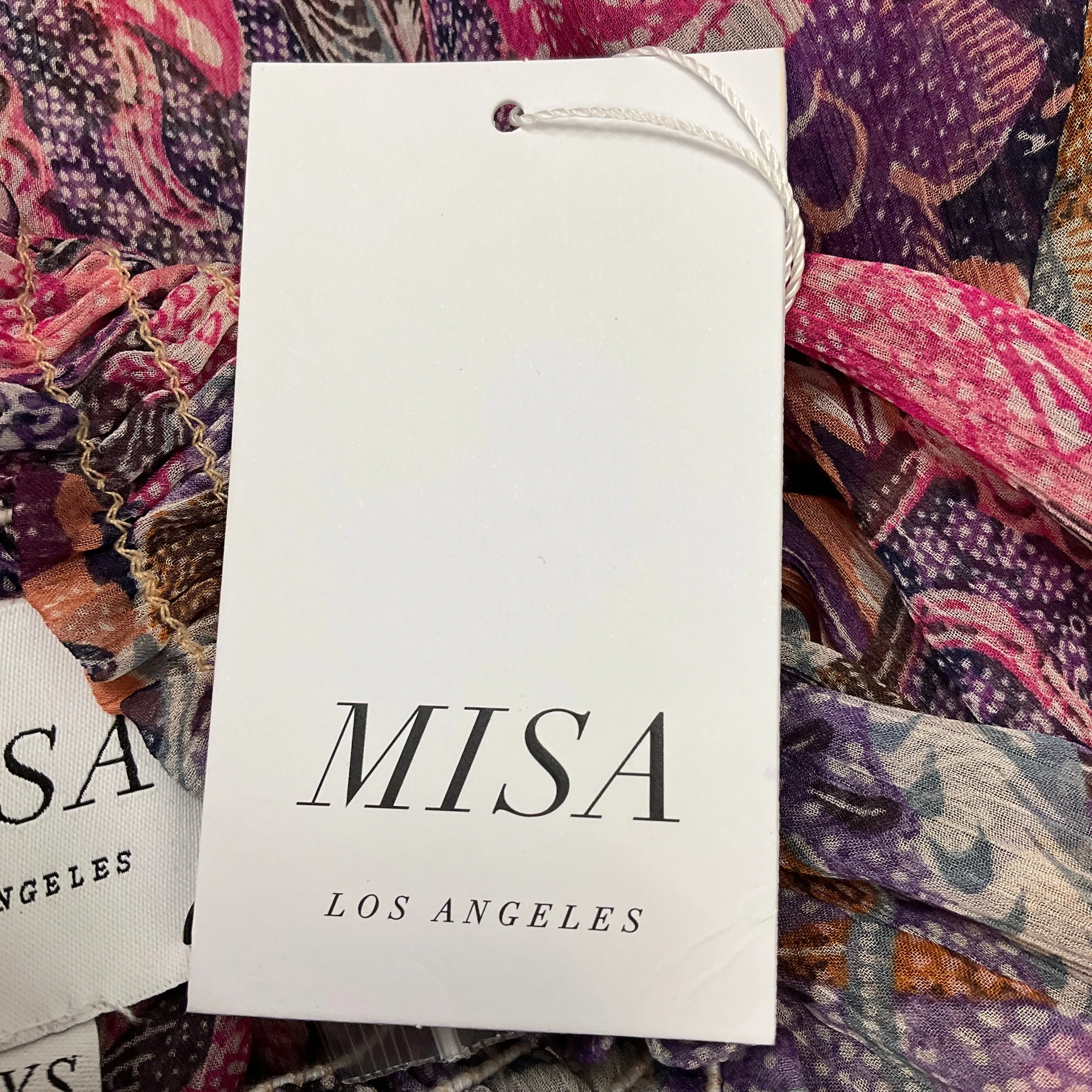 Misa Pink Multi Printed Chiffon Mini Dress