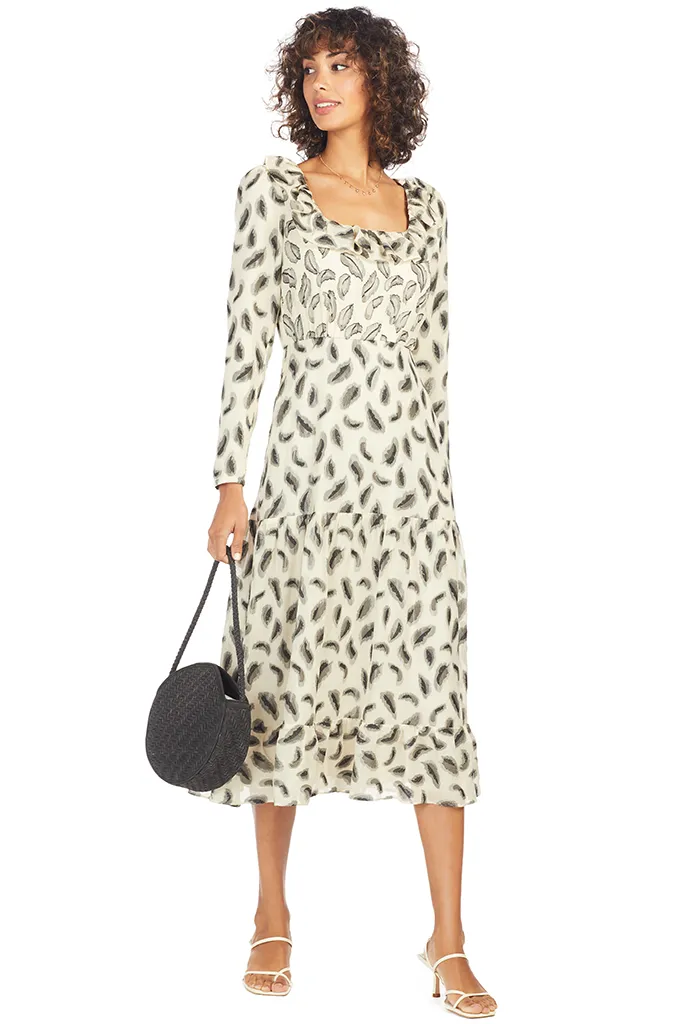 Misha Dress (Cream/Black Metallic)