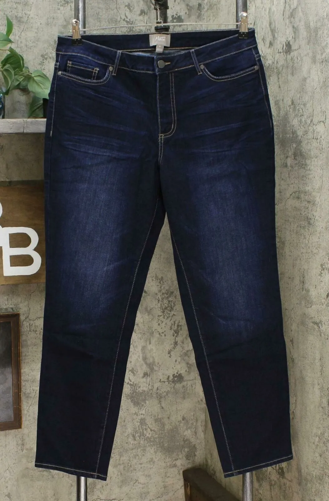 MOTTO Women's 5 Pocket Stretch Jeans Dark Wash 16