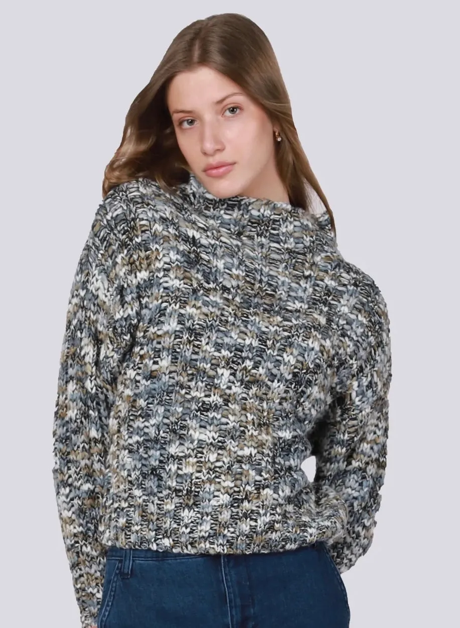 Multi Colored Textured Stitch Sweater