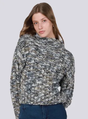Multi Colored Textured Stitch Sweater