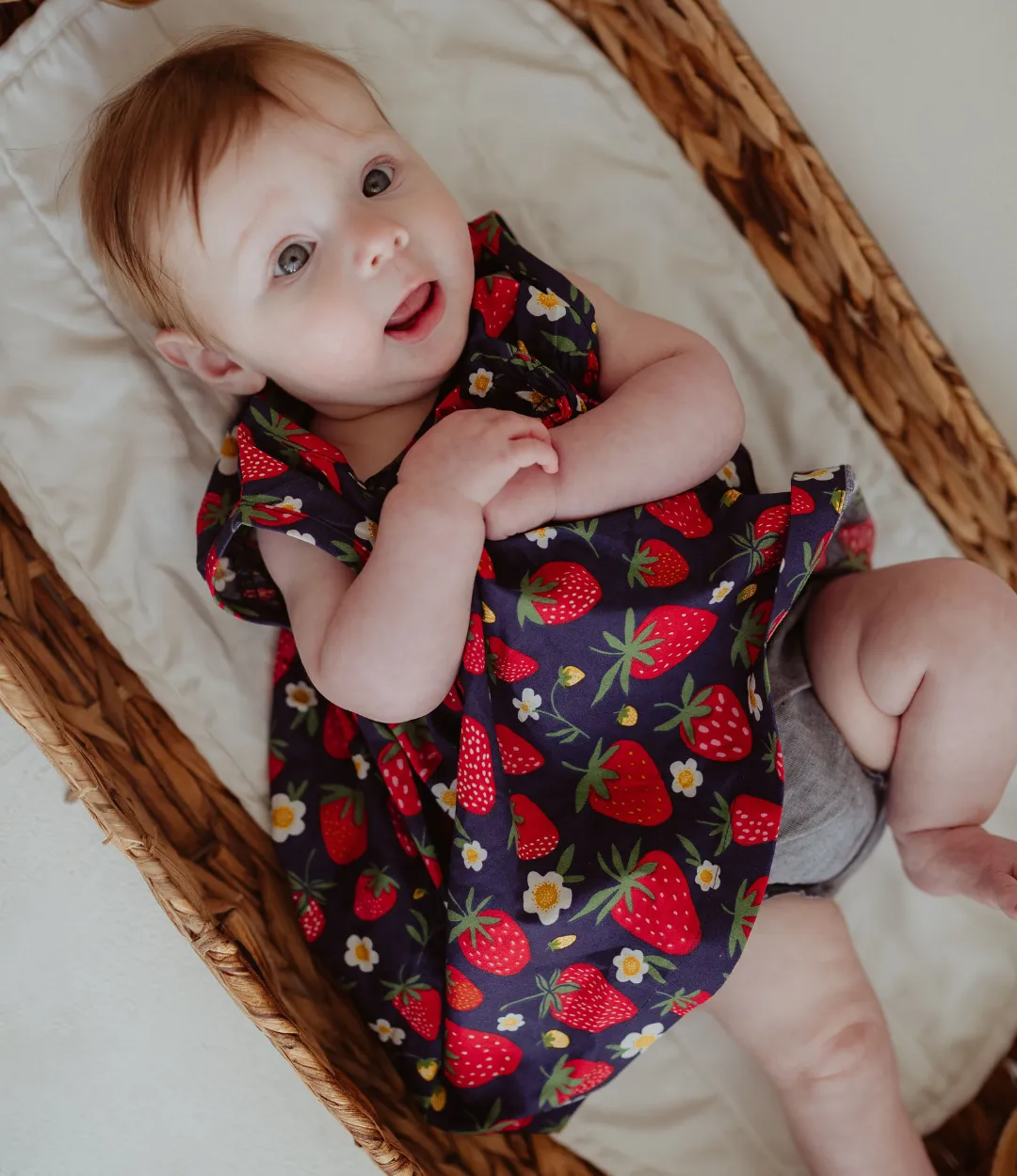 Multicoloured Strawberry Print Dress And Pant Set