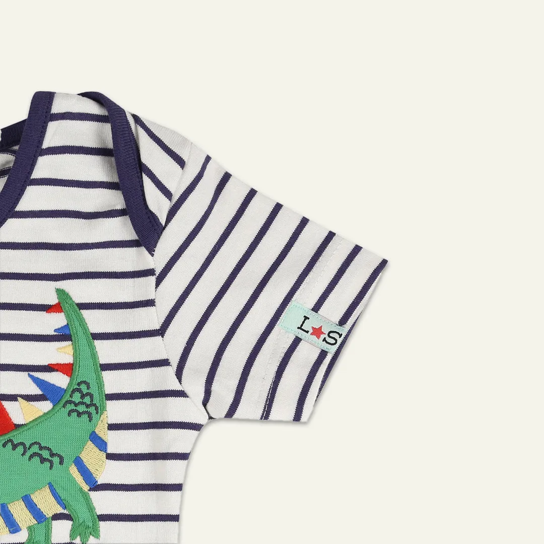 Multicoloured Stripe Print Top And Short Set