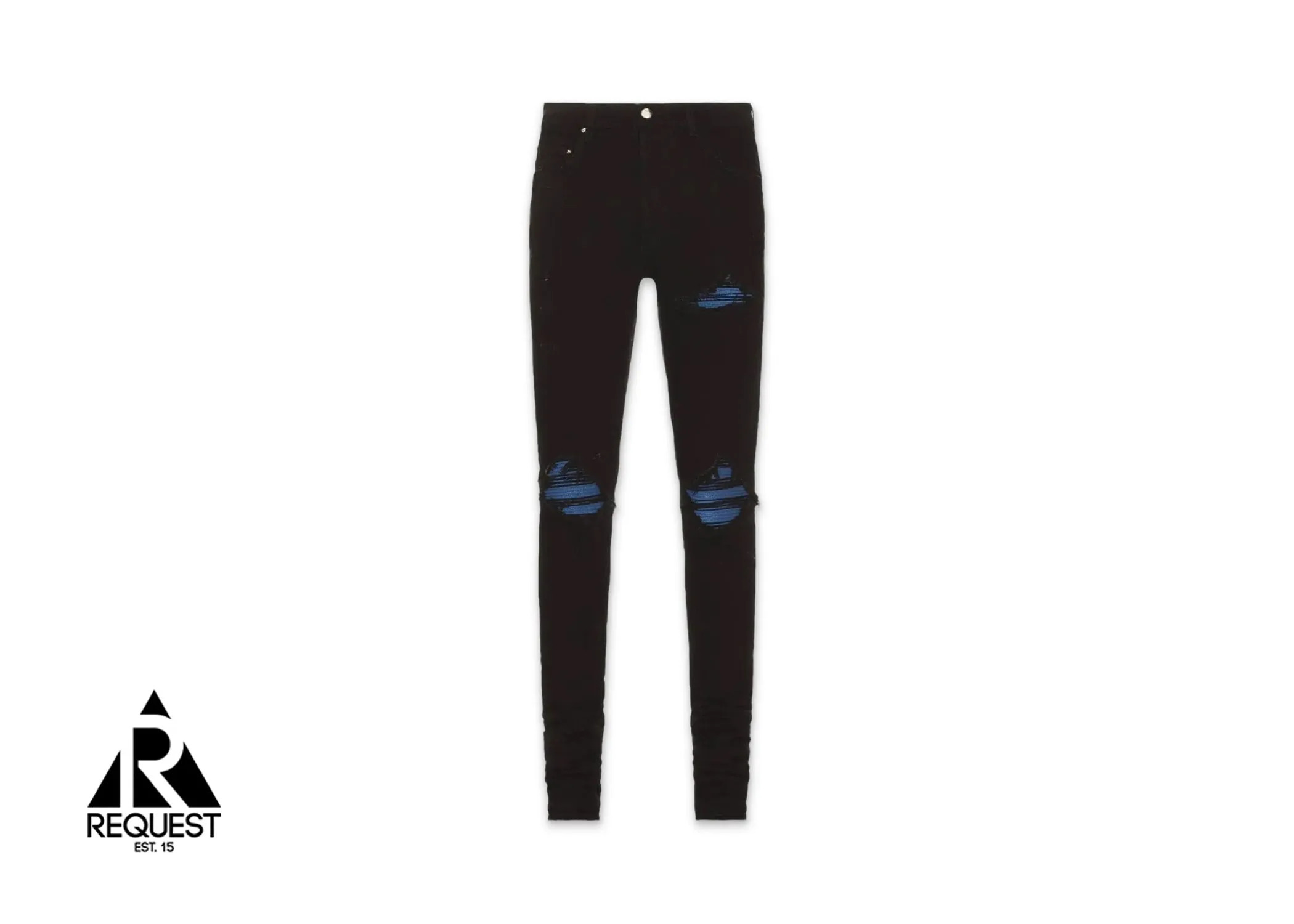 MX1 Light Blue Suede Patch Jeans "Black"
