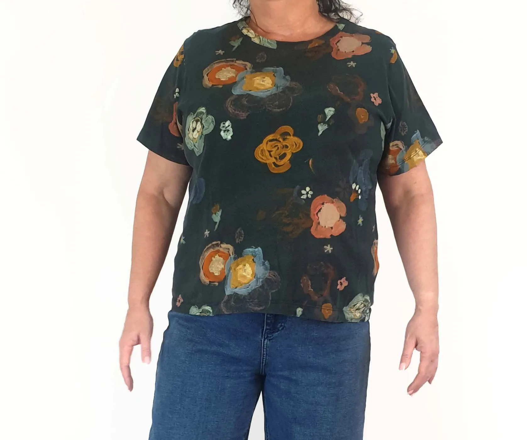 Nancybird black unique print tee shirt size XXL