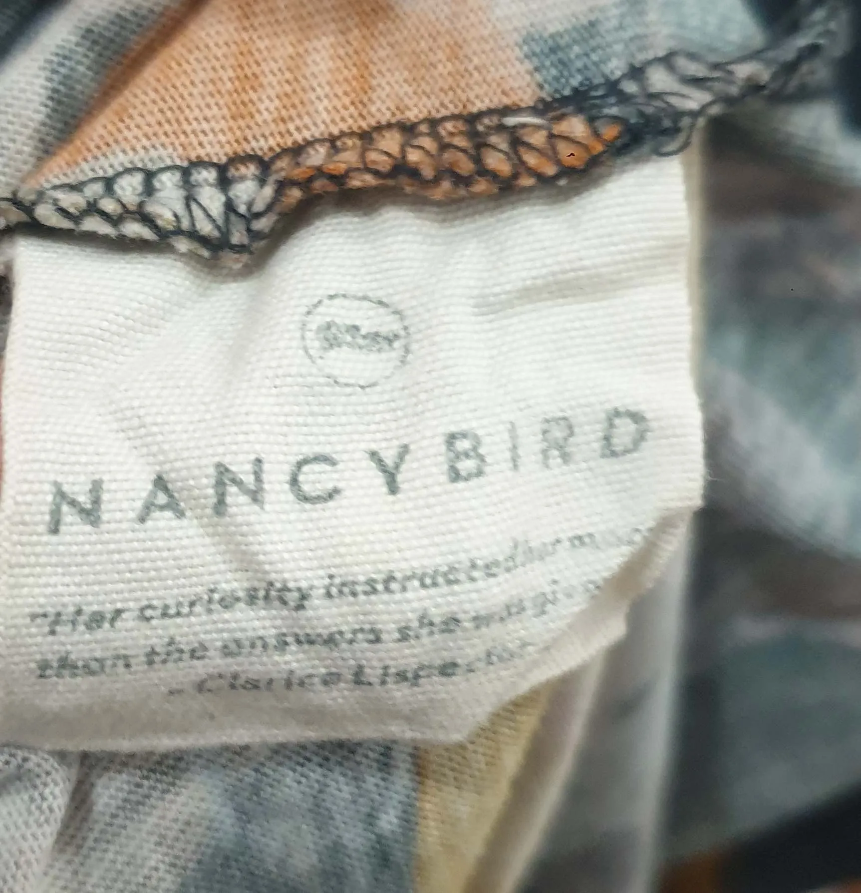 Nancybird black unique print tee shirt size XXL