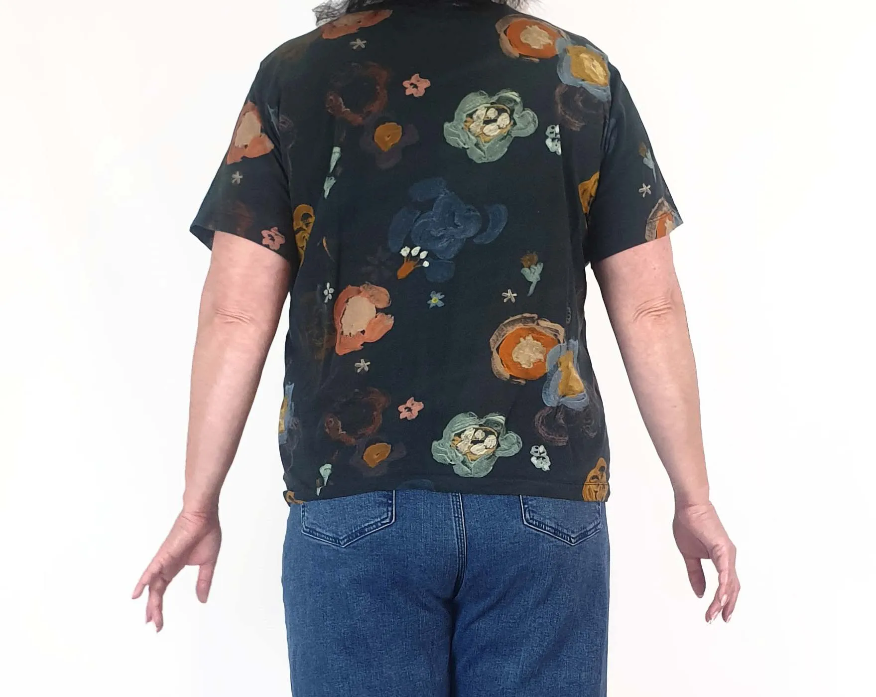 Nancybird black unique print tee shirt size XXL