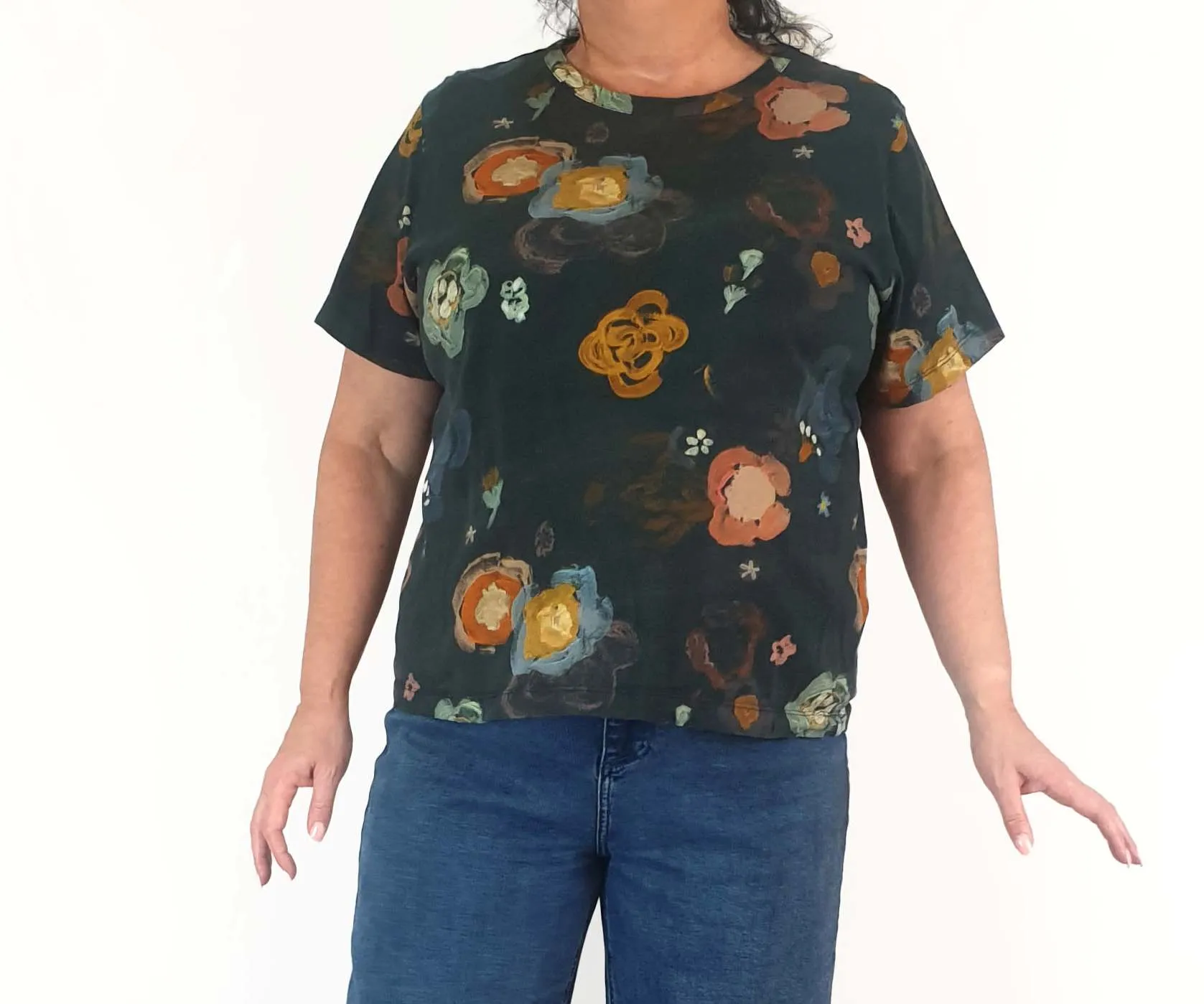 Nancybird black unique print tee shirt size XXL